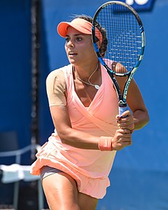 2017 US Open Tennis - Qualifying Rounds - Viktoriya Tomova (BUL) def. Polona Hercog (SLO) (36912583261).jpg