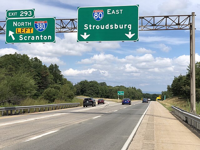 I-80 eastbound at I-380 exit near Pocono Pines