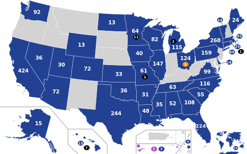 2024 Democratic Party presidential primary results by pledged delegate allocation.svg
