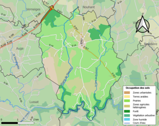 Kolorowa mapa przedstawiająca użytkowanie gruntów.