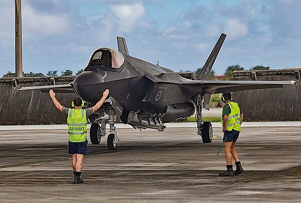 F-35 Lightning of No. 77 Squadron at Guam during Exercise Cope North 22, January 2022