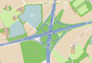 Overview map of the Meerbusch motorway junction