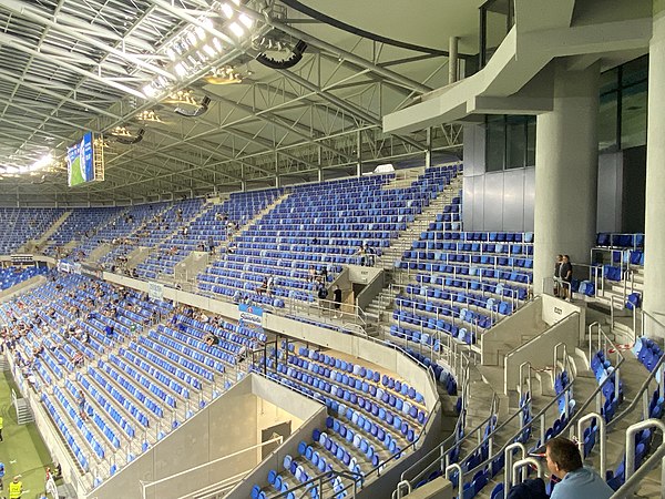 A stand at the Tehelné Pole Stadium (2021)