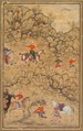 Abd al-Samad - Hunting with falcons in a landscape; Verso- Calligraphy of Chaghatai Turkis - 2013.292 - Cleveland Museum of Art.tif