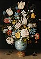 Schnittblumen in einer Vase: Vor 400 Jahren hat jemand diesen Blumenstrauß gemalt.