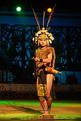 An Iban (Sea Dayak) man from Sarawak in his warrior costume