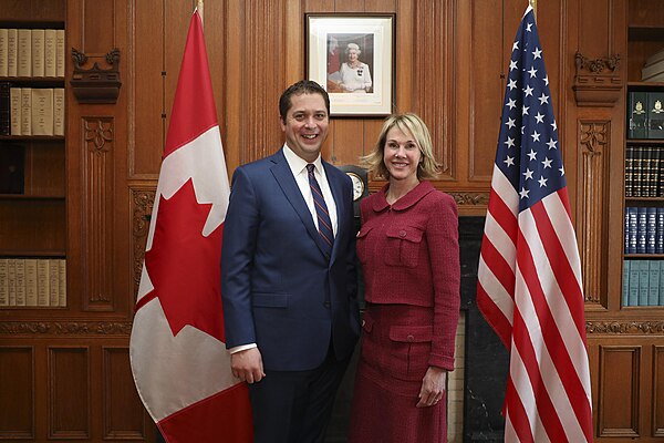 Scheer and US Ambassador to Canada, Kelly Craft, January 2018