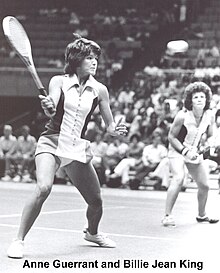 The #1 Women's Doubles Team in World Team Tennis in 1975 Anne Guerrant and Billie Jean King.jpg