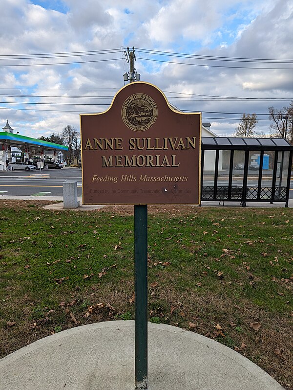 Anne Sullivan Memorial in Feeding Hills, Massachusetts.