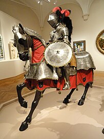 Armor for Man and Horse, Italy c. 1565 Armor for Man and Horse, Italy (probably Milan), c. 1565 - Nelson-Atkins Museum of Art - DSC08600.JPG