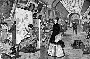 Winslow Homer, Art-Students and Copyists in the Louvre Gallery, Paris, 1868 (wood engraving) Art-students and copyists in the Louvre gallery, Paris.jpg