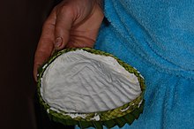 A variety of traditional Berber cheese from Morocco used in Medfouna stuffing. Ary-jben makeye Rif coirbeye.JPG