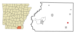 Location in Ashley County and the state of آرکانزاس