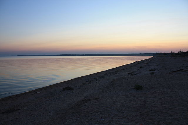 Sea of Azov shoreline at Yalta, Donetsk Oblast