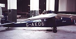 British Aircraft Company Super Drone G-AEDB 1982 at Duxford airfield (Cambridgeshire)
