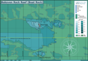 Map of the reef at Boat Rock/Bakoven Rock