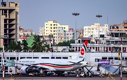 A Biman jet at Hazrat Shahjalal International Airport
