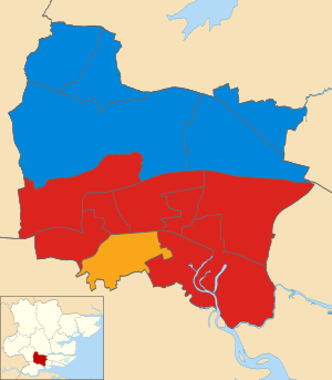 Бэзилдон Местные выборы в Великобритании 1999 map.svg 