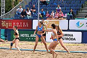 Deutsch: Beachhandball Europameisterschaften 2019 (Beach handball Euro); Tag 6: 7. Juli 2019 – Spiel um Platz Drei, Frauen, Kroatien-Niederlande 0:2 (14:23, 20:22) English: Beach handball Euro; Day 6: 7 July 2019 – Women's Bronze Medal Match – Croatia-Netherlands 0:2 (14:23, 20:22)