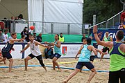 Deutsch: Beachhandball Europameisterschaften 2019 (Beach handball Euro); Tag 6: 7. Juli 2019 – Männerfinale, Dänemark-Norwegen 2:0 (25:18, 19:16) English: Beach handball Euro; Day 6: 7 July 2019 – Men's Final – Denmark-Norway 2:0 (25:18, 19:16)