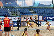 Deutsch: Beachhandball Europameisterschaften 2019 (Beach handball Euro); Tag 3: 4. Juli 2019 – Frauen, Hauptrunde Gruppe II, Deutschland-Spanien 1:2 (18:24, 24:14, 8:9) English: Beach handball Euro; Day 3: 4 July 2019 – Women Main Round Group II – Germany-Spain 1:2 (18:24, 24:14, 8:9)