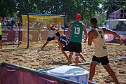 Deutsch: Beachhandball bei den Olympischen Jugendspielen 2018; Tag 7, 13. Oktober 2018; Jungen, Halbfinale – Argentinien-Portugal 1:2 English: Beach handball at the 2018 Summer Youth Olympics at 13 October 2018 – Boys Semifinal – Argentina-Portugal 1:2