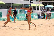 Deutsch: Beachvolleyball bei den Olympischen Jugendspielen 2018; Tag 11, 17. Oktober 2018; Mädchen, Finale – Italien (Claudia Scampoli & Nicol Bertozzi)- Russland (Maria Woronina & Maria Botscharow) 0:2 (19–21/19–21) English: Beach volleyball at the 2018 Summer Youth Olympics at 17 October 2018 – Girls Final – Italy (Claudia Scampoli & Nicol Bertozzi) - Russia (Maria Voronina & Maria Bocharova) 0:2 (19–21/19–21)