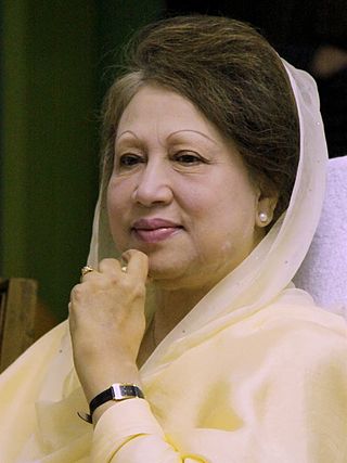 <span class="mw-page-title-main">Khaleda Zia</span> Former prime minister of Bangladesh, chairperson of the Bangladesh Nationalist Party-BNP