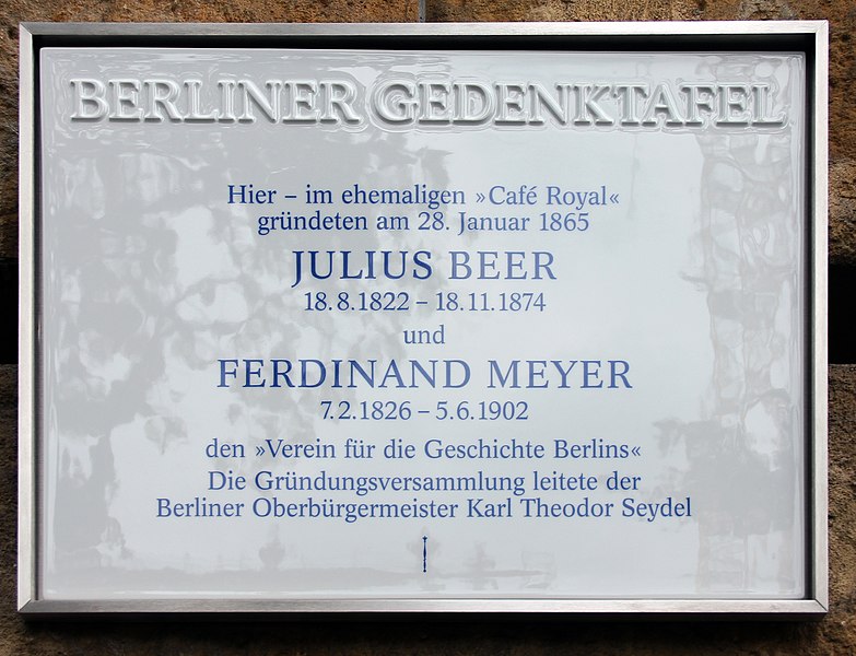 File:Berliner Gedenktafel Unter den Linden 13 (Mitte) Beer Meyer.jpg