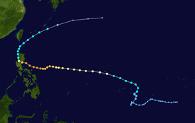 Map plotting the storm's track and intensity, according to the Saffir-Simpson scale

Map key
Saffir-Simpson scale
.mw-parser-output .div-col{margin-top:0.3em;column-width:30em}.mw-parser-output .div-col-small{font-size:90%}.mw-parser-output .div-col-rules{column-rule:1px solid #aaa}.mw-parser-output .div-col dl,.mw-parser-output .div-col ol,.mw-parser-output .div-col ul{margin-top:0}.mw-parser-output .div-col li,.mw-parser-output .div-col dd{page-break-inside:avoid;break-inside:avoid-column}
.mw-parser-output .legend{page-break-inside:avoid;break-inside:avoid-column}.mw-parser-output .legend-color{display:inline-block;min-width:1.25em;height:1.25em;line-height:1.25;margin:1px 0;text-align:center;border:1px solid black;background-color:transparent;color:black}.mw-parser-output .legend-text{}
Tropical depression (<=38 mph, <=62 km/h)

Tropical storm (39-73 mph, 63-118 km/h)

Category 1 (74-95 mph, 119-153 km/h)

Category 2 (96-110 mph, 154-177 km/h)

Category 3 (111-129 mph, 178-208 km/h)

Category 4 (130-156 mph, 209-251 km/h)

Category 5 (>=157 mph, >=252 km/h)

Unknown
Storm type
Tropical cyclone
Subtropical cyclone
Extratropical cyclone / Remnant low / Tropical disturbance / Monsoon depression Betty 1980 track.png