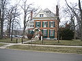 Hudson Burr House at 210 E. Chestnut St., Bloomington, Illinois, USA. Part of the Franklin Square Historic District, National Register of Historic Places.
