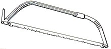 Bow saws about 24 inches (61 cm) in length are lightweight and fast-cutting. Bow Saw (PSF).jpg