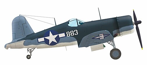 VMF-214 소속 패피 보잉턴의 F4U-1A 커세어 BuNo 17883, 1943년 말