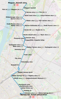 Budapesti 30-as buszcsalád útvonala 1990.svg