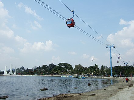 Cable car at the beach of Ancol in North Jakarta.