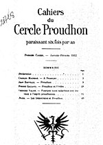 Vignette pour Cahiers du Cercle Proudhon