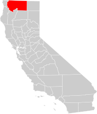 Locatie van Siskiyou County in Californië