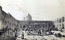 Caravanserai-i-Shah, Qazvin by Eugène Flandin.