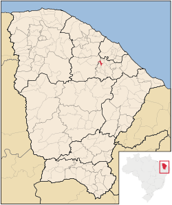 Localização de Guaramiranga no Ceará