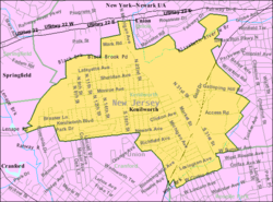 Census Bureau map of Kenilworth, New Jersey