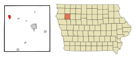 Cherokee County Iowa Incorporated and Unincorporated areas Marcus Highlighted.svg