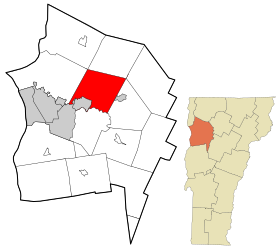 Chittenden County Vermont incorporated and unincorporated areas Essex highlighted.svg