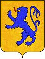 Stemma della linea dei Caracciolo Pisquizi: D'oro al leone rampante d'azzurro, con la coda contro rivoltata, armato e linguato di rosso.
