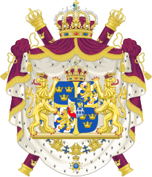 Coat of arms of the Swedish Riksmarskalk.svg