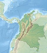 Położenie Kolumbii (wulkanów) w Kolumbii