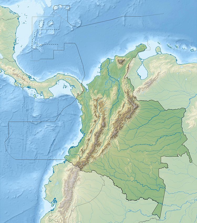 Kolumbiai öblök és öblök térképe