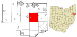 Columbiana County Ohio incorporated and unincorporated areas Elkrun highlighted.png