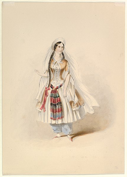 Costume study for Blonde, ca. 1830–50, by Christof Fries, Metropolitan Museum of Art