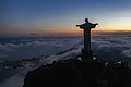 Silhouette of Christ the Redeemer statue in Rio de Janeiro, Brazil