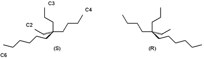 Enantiomers of 5-ethyl-5-propylundecane Cryptochirality.png